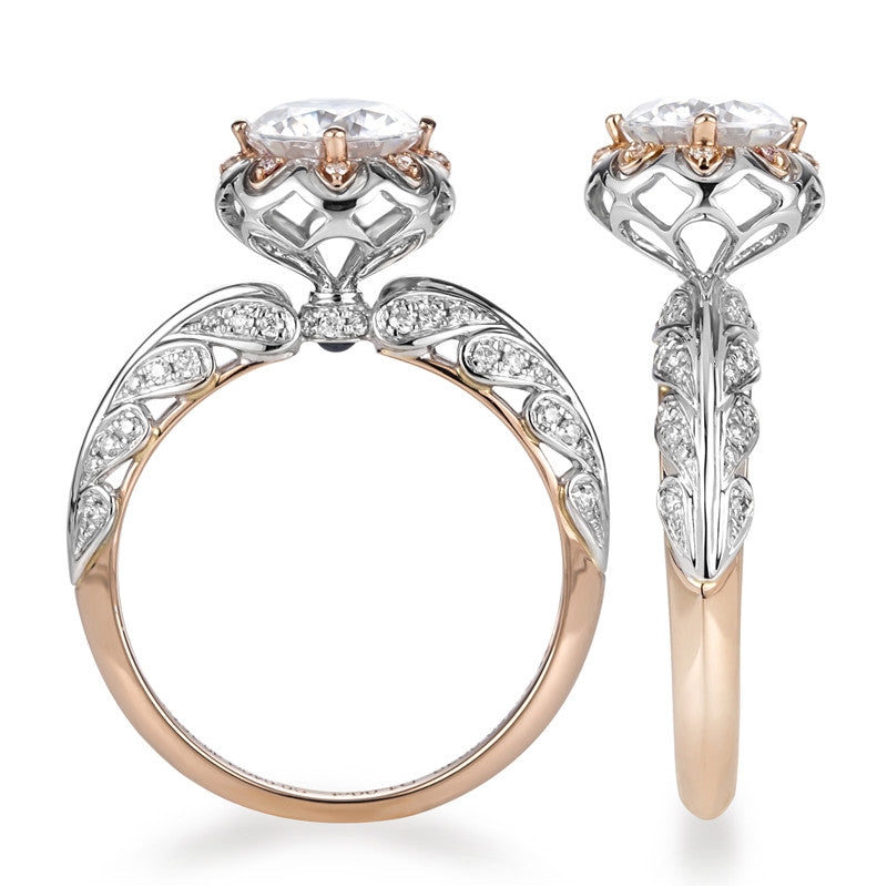 Eco-106 |1.0ct D VVS1 Round-Cut Lab-Grown Diamond | 18K Rose & White Gold | IGI Certified