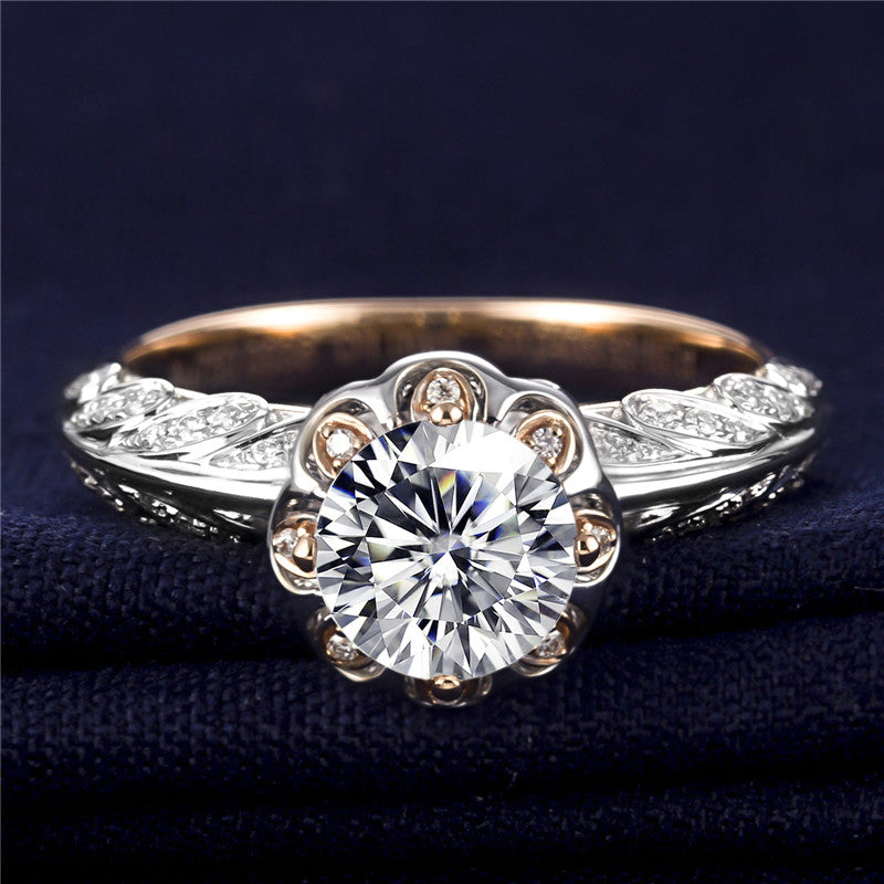 Eco-106 |1.0ct D VVS1 Round-Cut Lab-Grown Diamond | 18K Rose & White Gold | IGI Certified