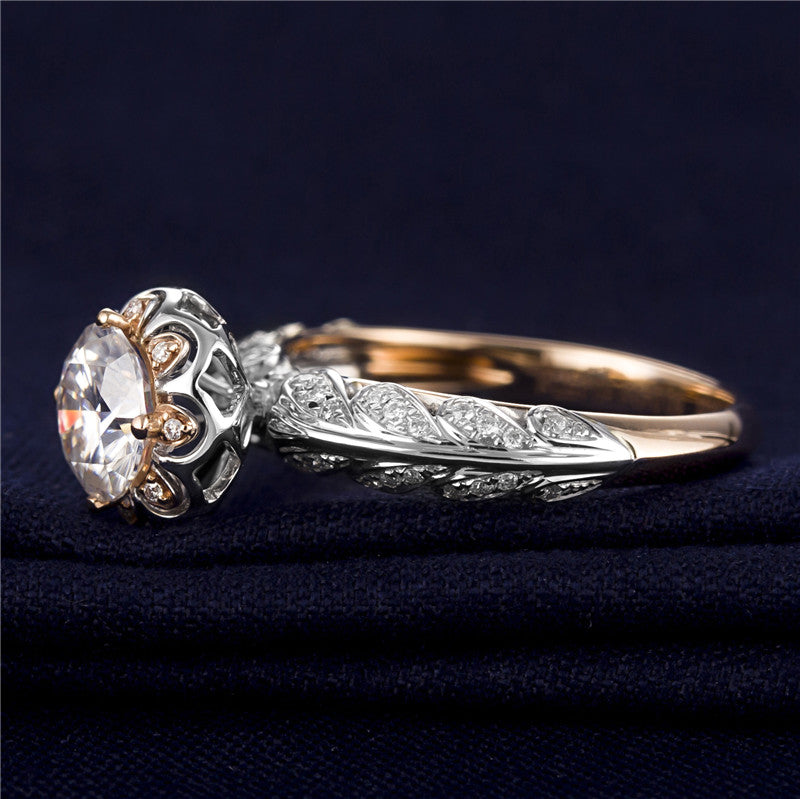 Eco-106 |1.0ct D VVS1 Round-Cut Lab-Grown Diamond | 18K Rose & White Gold | IGI Certified