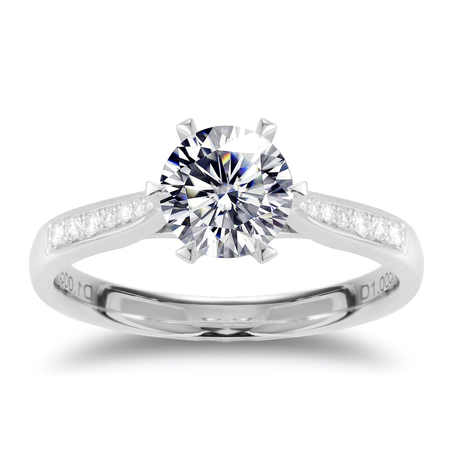 Eco-126 | 1.0ct D VVS1 Round -Cut Lab-Grown Diamond | 18K White Gold | IGI Certified