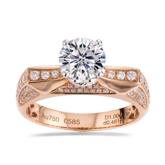 Eco-129  Customization | 18K Rose Gold |Round-Cut Lab-Grown Diamond 1.00ct D VVS1 | IGI Certified