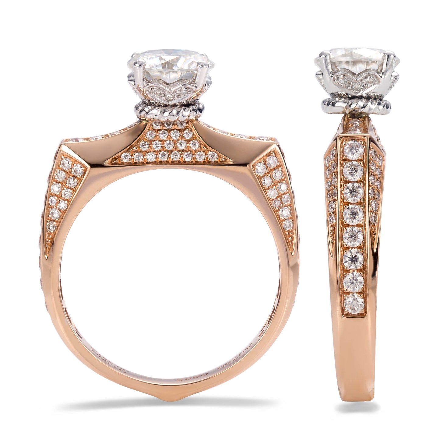 Eco-129 Customization | 18K Rose Gold |Round-Cut Lab-Grown Diamond 1.00ct D VVS1 | IGI Certified