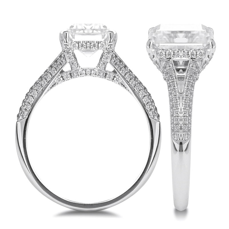 Eco-138 Customization | 18K White Gold | Emerald-Cut Lab-Grown Diamond 1.00ct D VS1 | IGI Certified