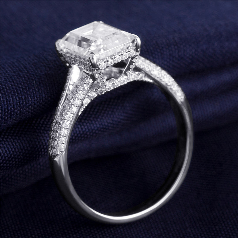 Eco-138 Customization | 18K White Gold | Emerald-Cut Lab-Grown Diamond 1.00ct D VS1 | IGI Certified