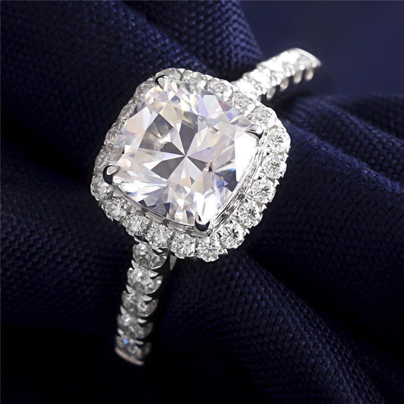 Eco-237 Customization | 18K White Gold | Cushion-Cut Lab-Grown Diamond 1.00ct D VS1 | IGI Certified