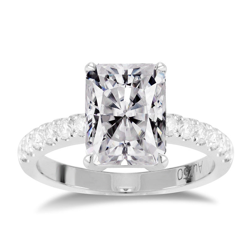 Eco-239 Customization | 18K White Gold | Radiant-Cut Lab-Grown Diamond 1.0ct D VVS2| IGI Certified