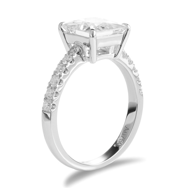 Eco-241 Customization | 18K White Gold | Radiant-Cut Lab-Grown Diamond 2ct E VVS2 | IGI Certified