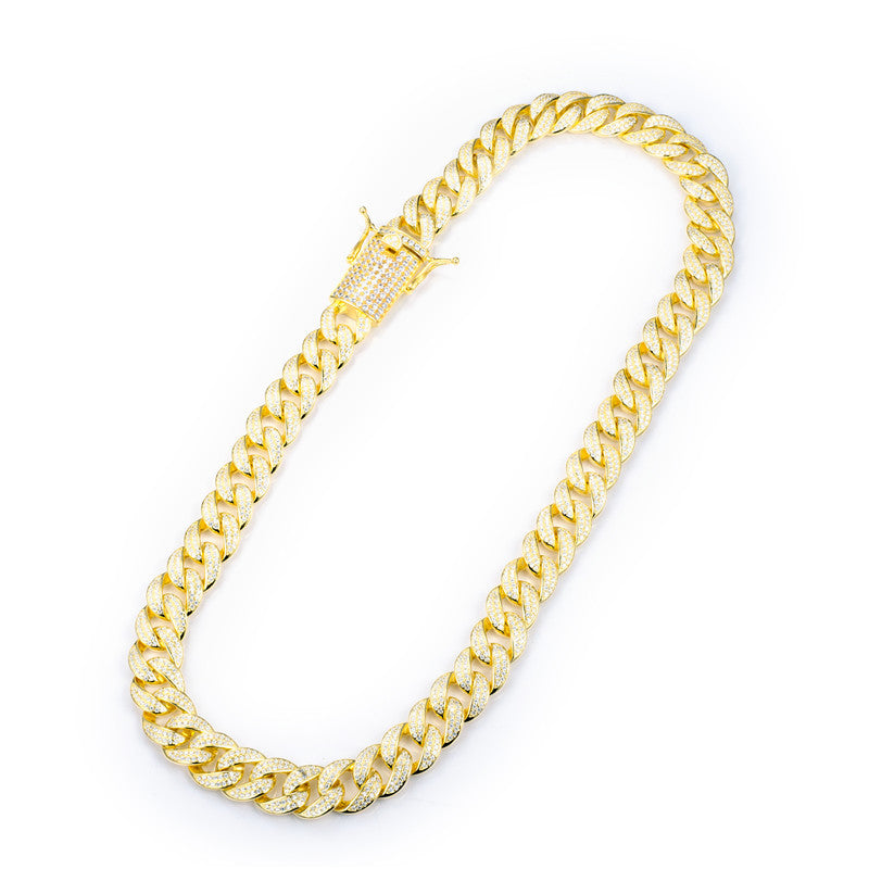 Ecogemma Ecoc-345: Ice-Out Moissanite Cuban Link Chain of Sovereign Radiance