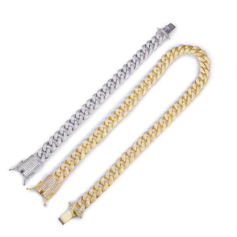 Ecogemma Ecoc-345: Ice-Out Moissanite Cuban Link Chain of Sovereign Radiance