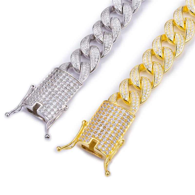 Ecogemma Ecoc-345: Ice-Out Moissanite Cuban Link Chain of Sovereign Radiance