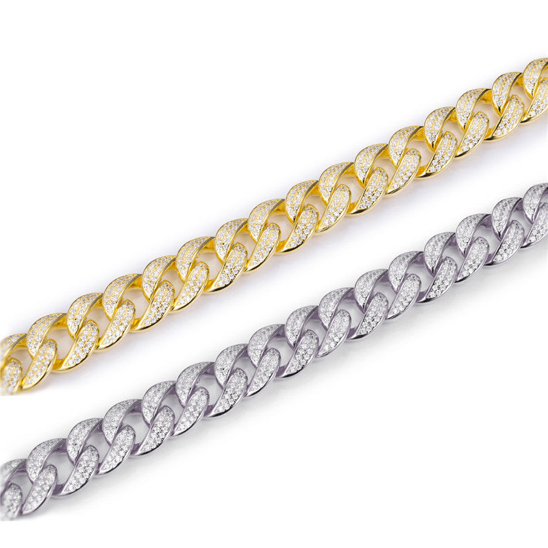 Ecogemma Ecoc-345: Ice-Out Moissanite Cuban Link Chain of Sovereign Radiance
