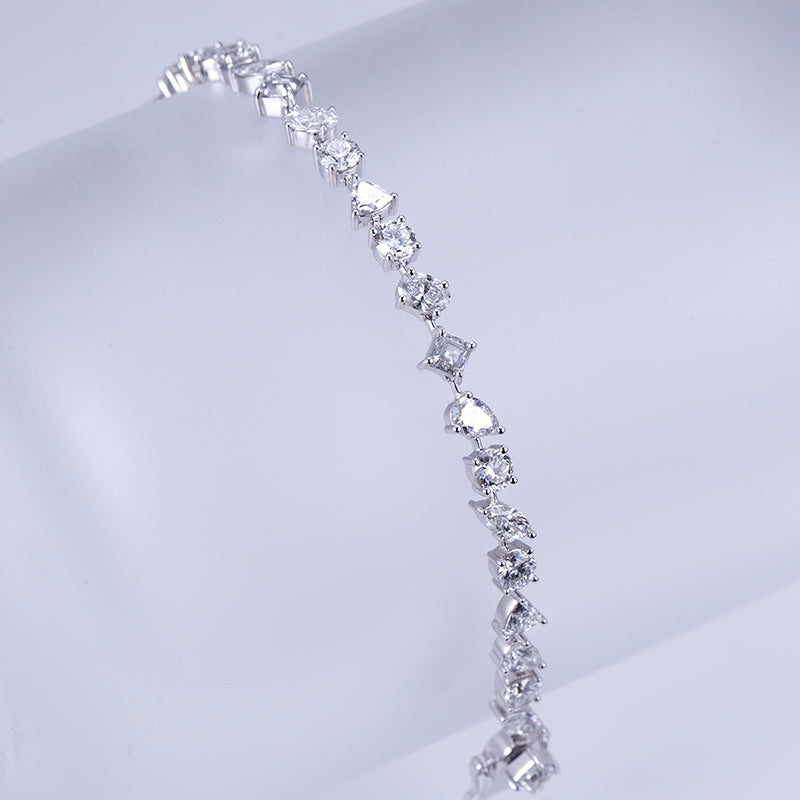 Ecob-561 "Whispers of Light" Lab-Grown Diamond Multi-Cut Bracelet