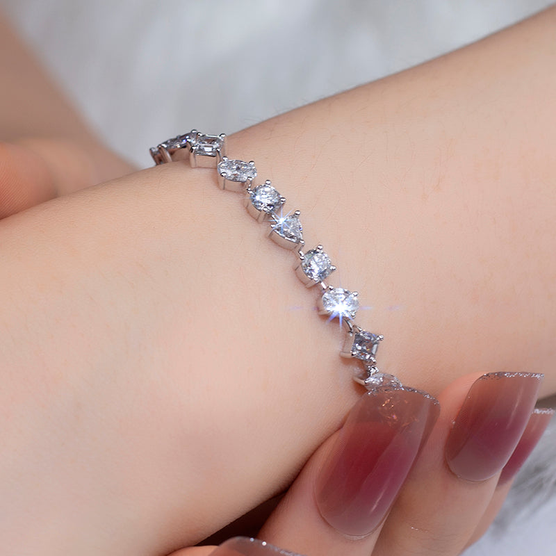 Ecob-561 "Whispers of Light" Lab-Grown Diamond Multi-Cut Bracelet