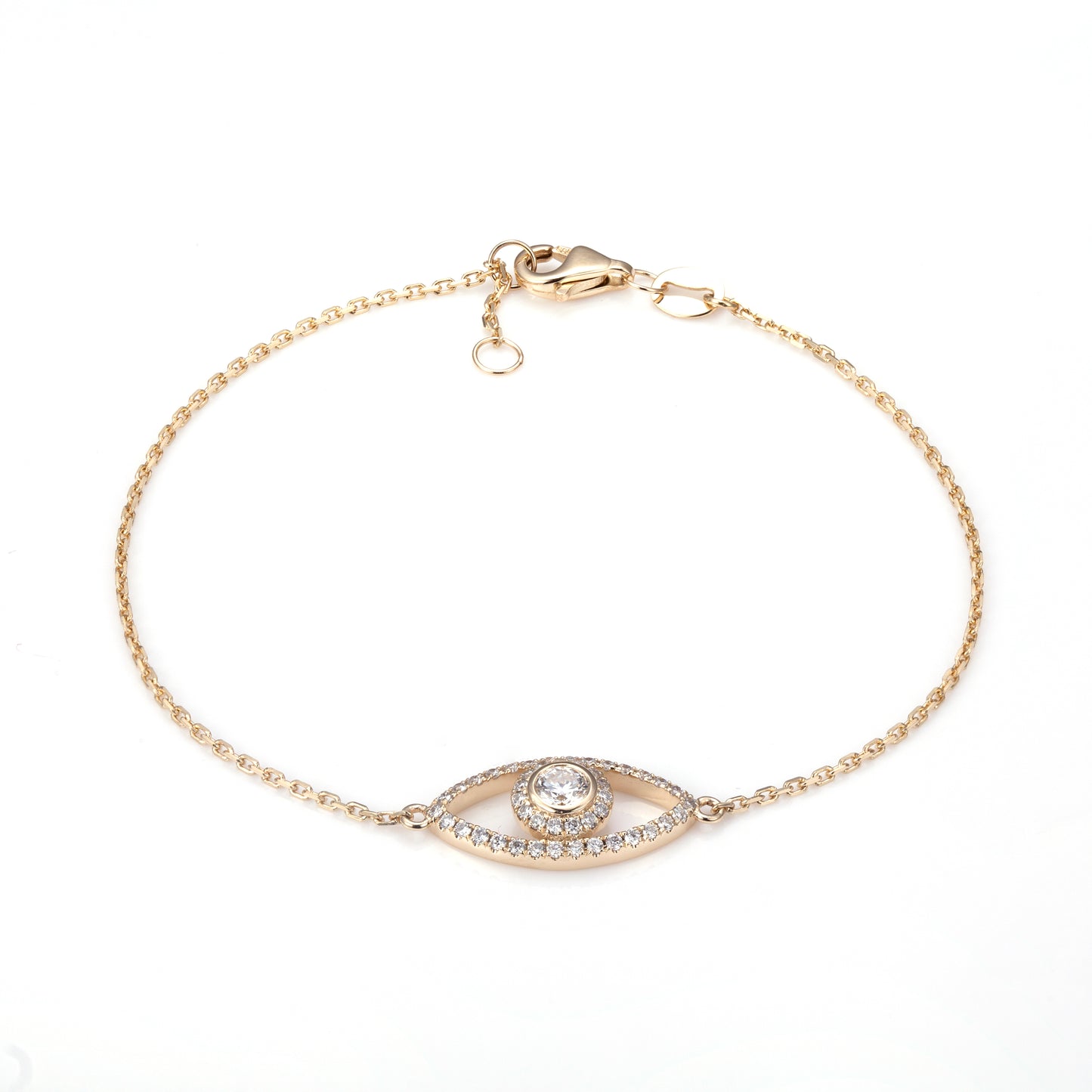 Ecob-563 “Eye of Grace” Lab-Grown Diamond Evil Eye Bracelet