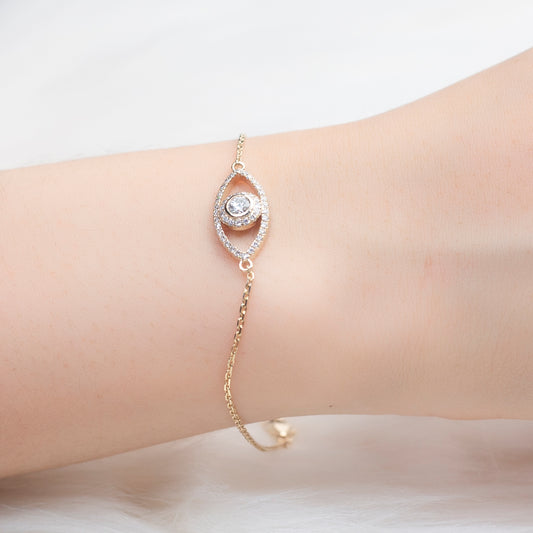 Ecob-563 “Eye of Grace” Lab-Grown Diamond Evil Eye Bracelet