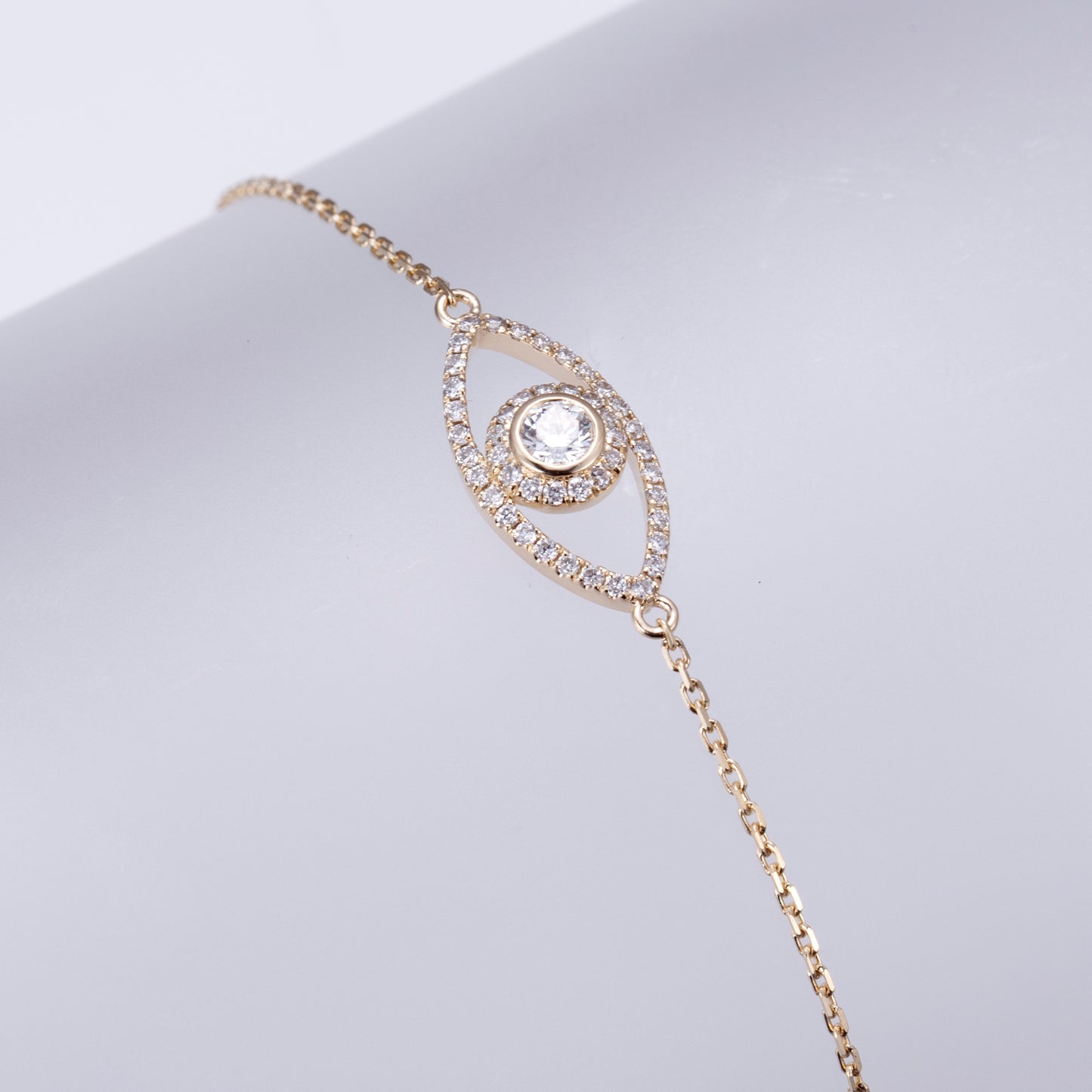 Ecob-563 “Eye of Grace” Lab-Grown Diamond Evil Eye Bracelet