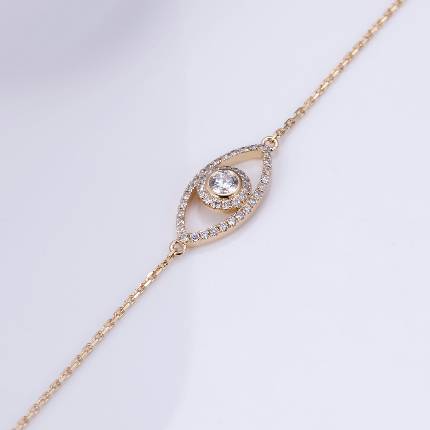 Ecob-563 “Eye of Grace” Lab-Grown Diamond Evil Eye Bracelet