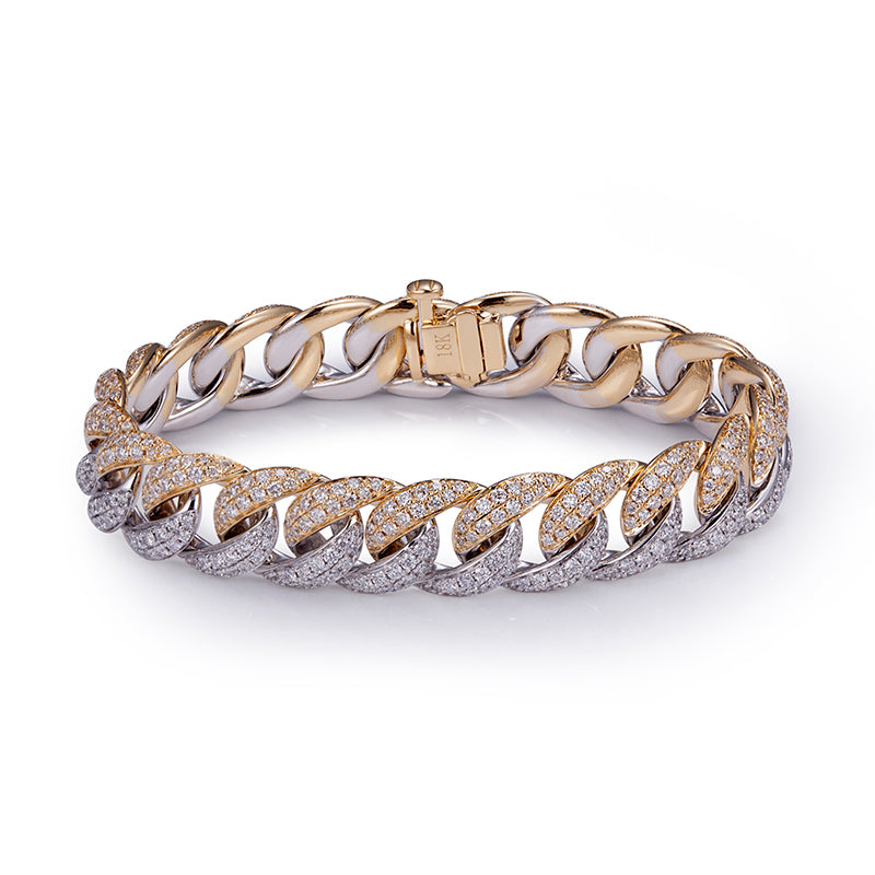 Ecob-566 "Gravity Links" Lab-Grown Diamond Cuban Bracelet