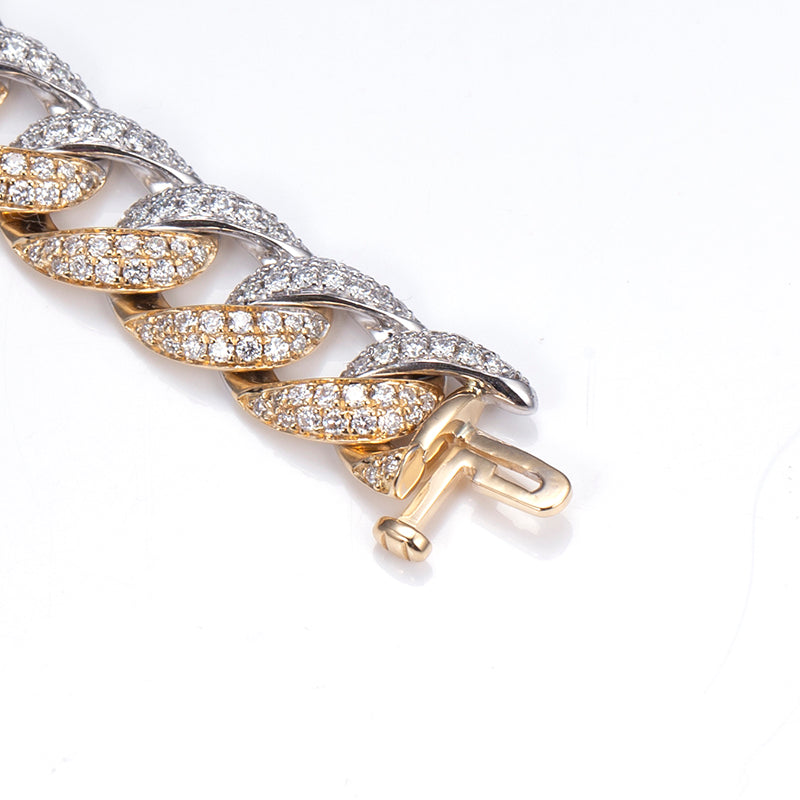 Ecob-566 "Gravity Links" Lab-Grown Diamond Cuban Bracelet