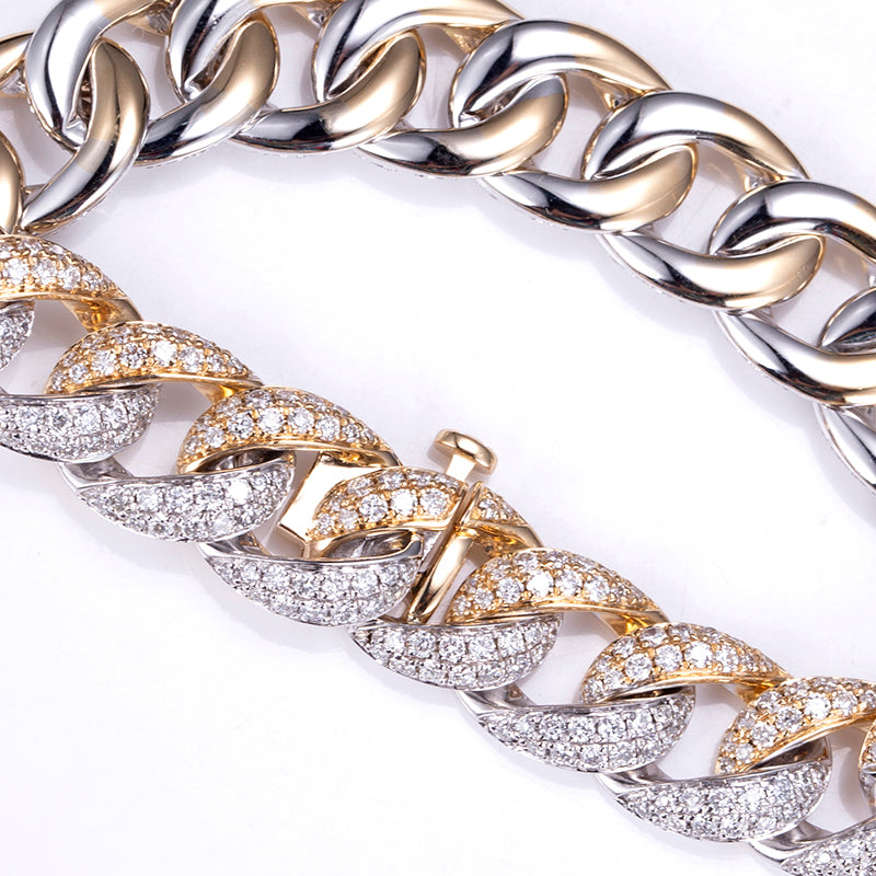 Ecob-566 "Gravity Links" Lab-Grown Diamond Cuban Bracelet