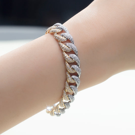 Ecob-566 "Gravity Links" Lab-Grown Diamond Cuban Bracelet