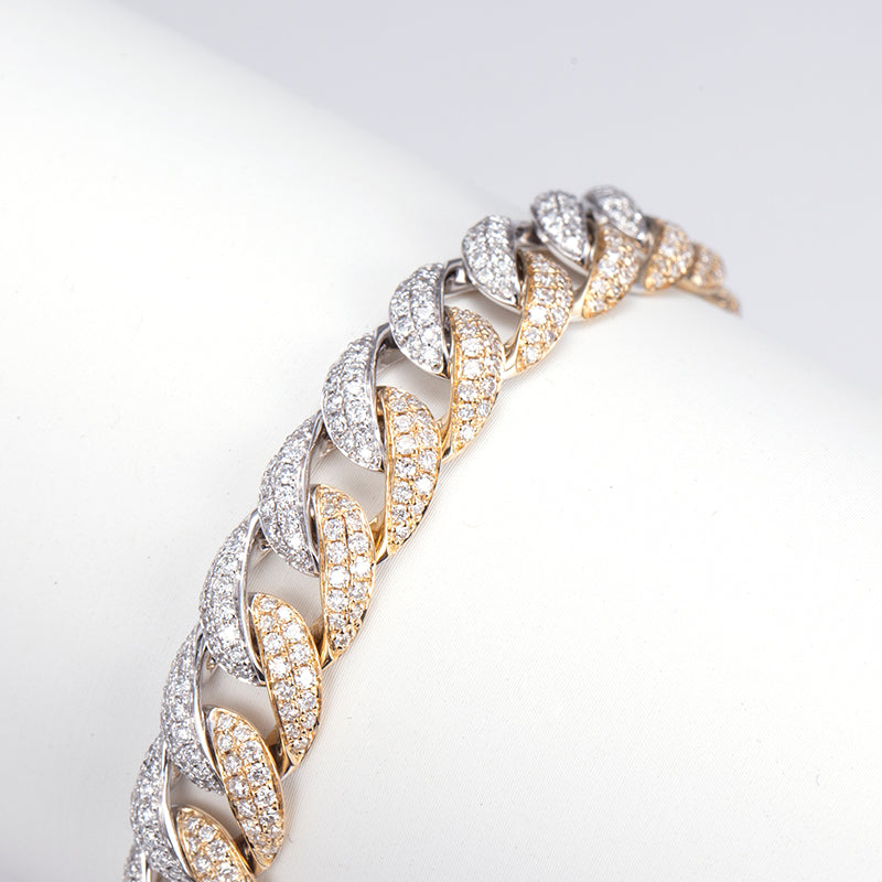 Ecob-566 "Gravity Links" Lab-Grown Diamond Cuban Bracelet
