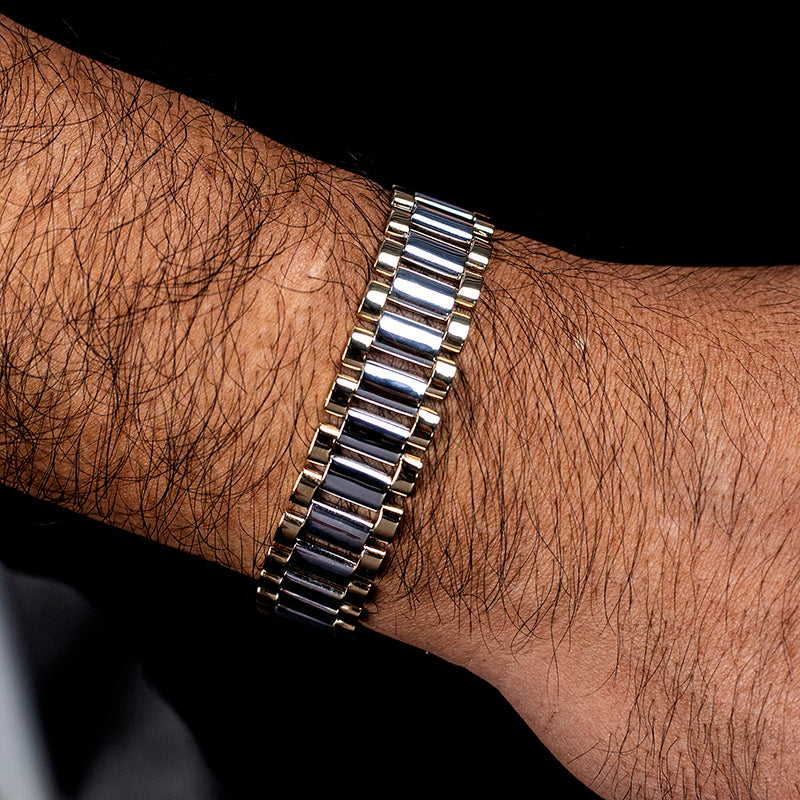 Ecob-567 "Architect of Light" Two-Tone Link Bracelet