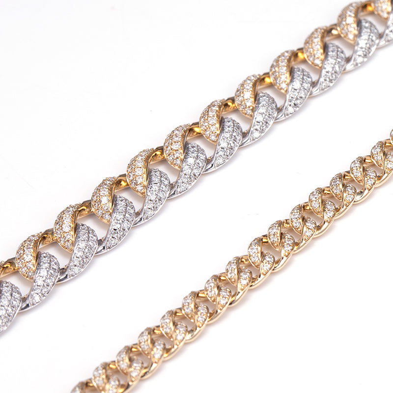 Ecob-570 "Crown Circuit II" Lab-Grown Diamond Cuban Link Bracelet