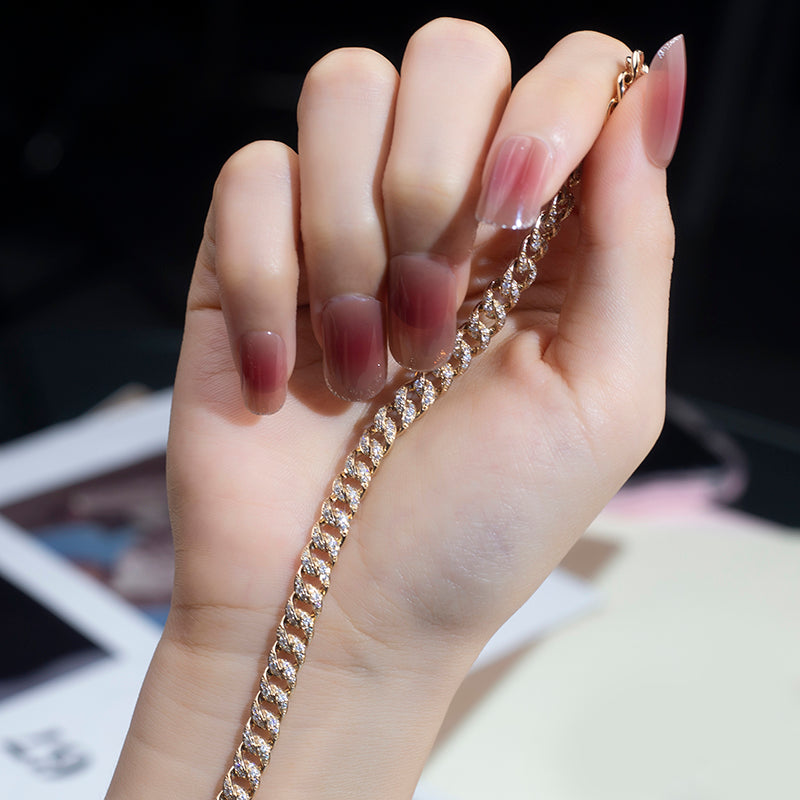 Ecob-570 "Crown Circuit II" Lab-Grown Diamond Cuban Link Bracelet
