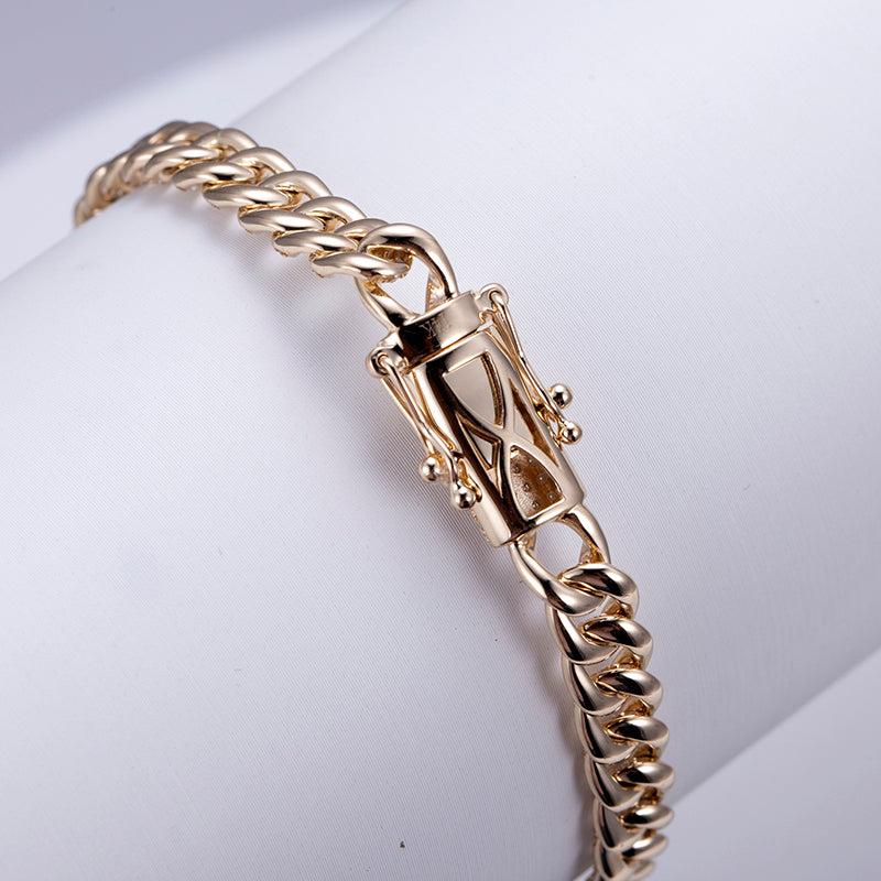Ecob-570 "Crown Circuit II" Lab-Grown Diamond Cuban Link Bracelet