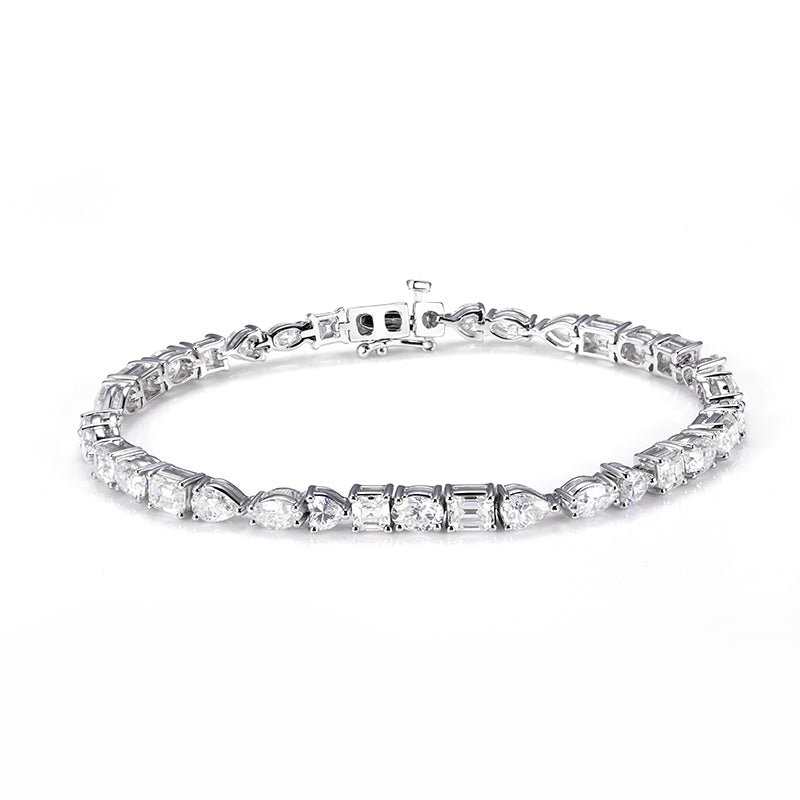 Ecob-576 "Cadence of Light" Lab-Grown Diamond Multi-Cut Tennis Bracelet