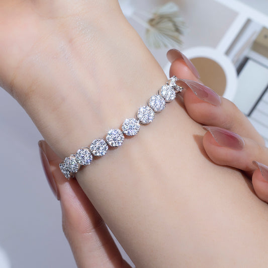 Ecob-582 “Celestial Pulse” Lab-Grown Diamond Round-Link Bracelet
