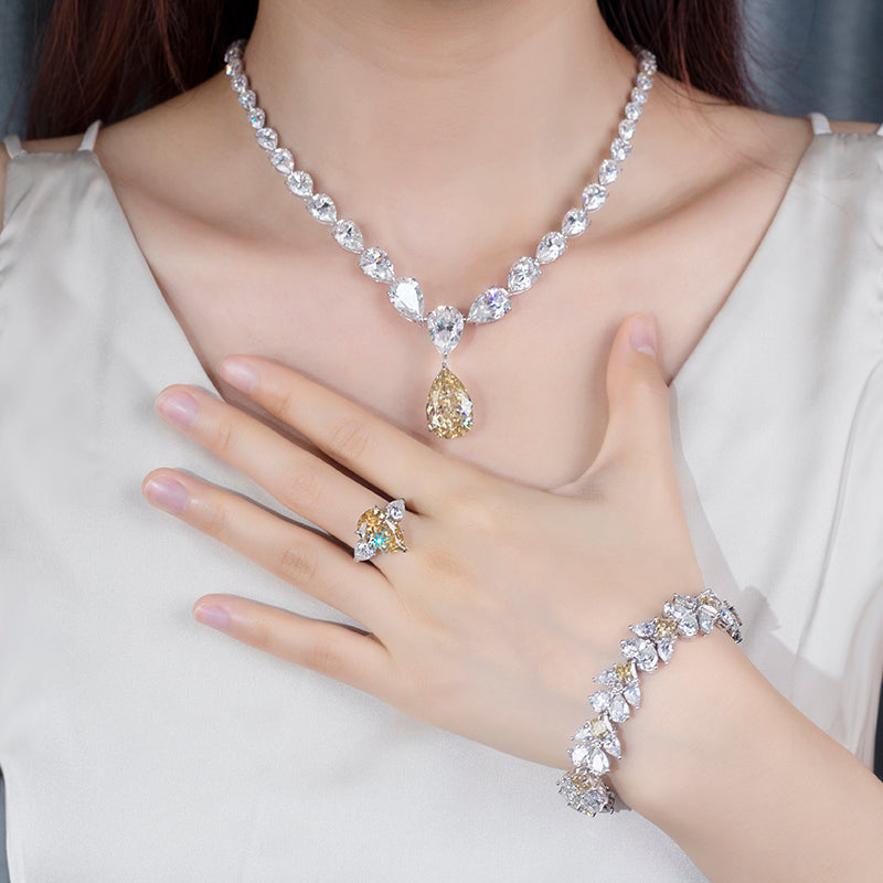 Ecob-583 Golden Bloom Lab-Grown Diamond & Fancy Gem Floral Bracelet