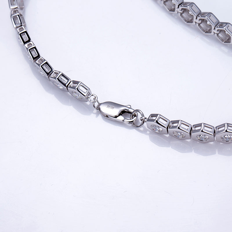 Ecob-591 | HexaLuxe Lab Diamond Bracelet in 18K White Gold