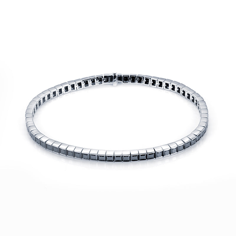Ecob-592 | NoirEdge Lab Diamond Link Bracelet in 18K White Gold