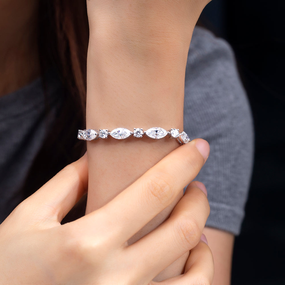 Ecob-607 | Sylphéa Lab Diamond Marquise Bracelet in 18K Gold