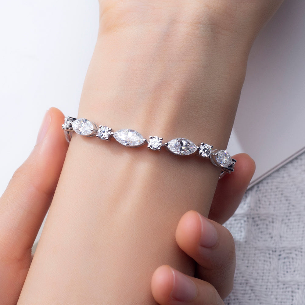 Ecob-607 | Sylphéa Lab Diamond Marquise Bracelet in 18K Gold