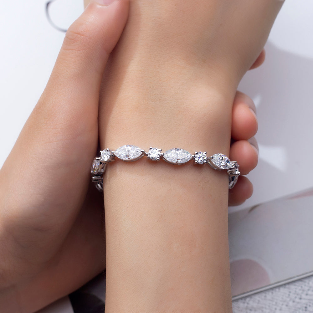 Ecob-607 | Sylphéa Lab Diamond Marquise Bracelet in 18K Gold