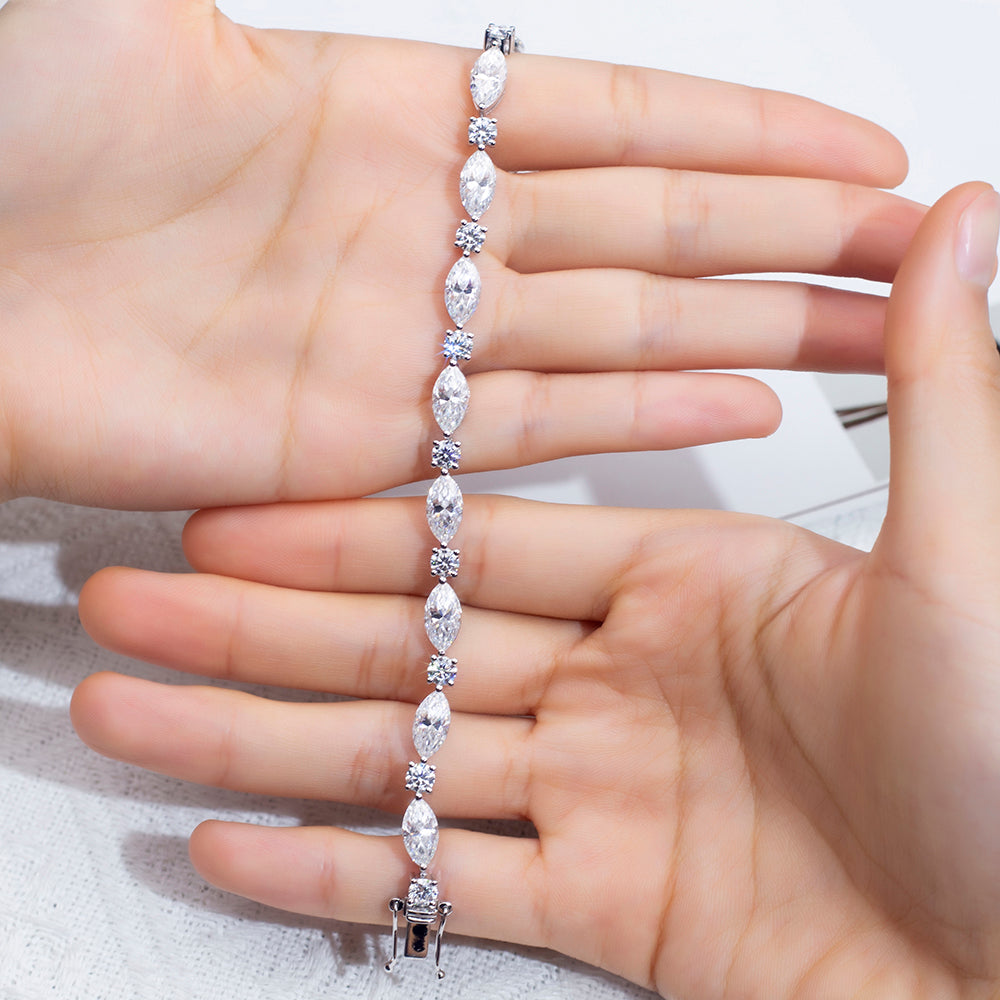 Ecob-607 | Sylphéa Lab Diamond Marquise Bracelet in 18K Gold