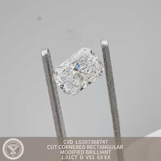 Radiant D VS1 EX EX 1.01ct CVD Lab Grown Diamond with IGI Certificate LG597368747