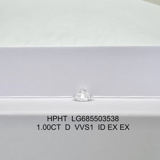 Round Brilliant D VVS1 ID EX EX 1ct Lab Grown Diamond with IGI Certificate LG685503538 HPHT