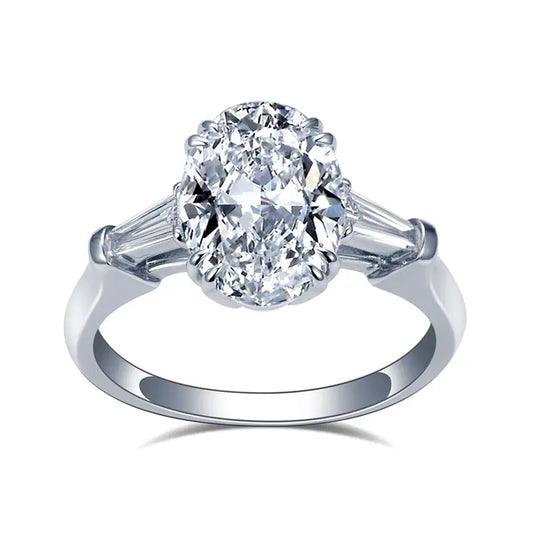 Eco-1294 | 1.8ct Oval Lab Diamond Ring in 18K White Gold  By Ecogemma