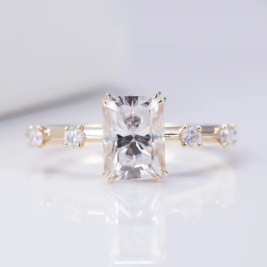 Eco-1320 | 1.2ct Radiant-Cut Lab Diamond Ring in 14K Yellow Gold  By Ecogemma