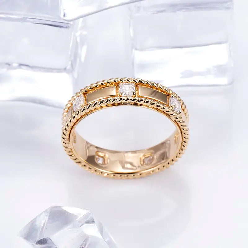 Eco-1380 | 18K Yellow Gold Lab-Grown Diamond Men’s Ring  By Ecogemma