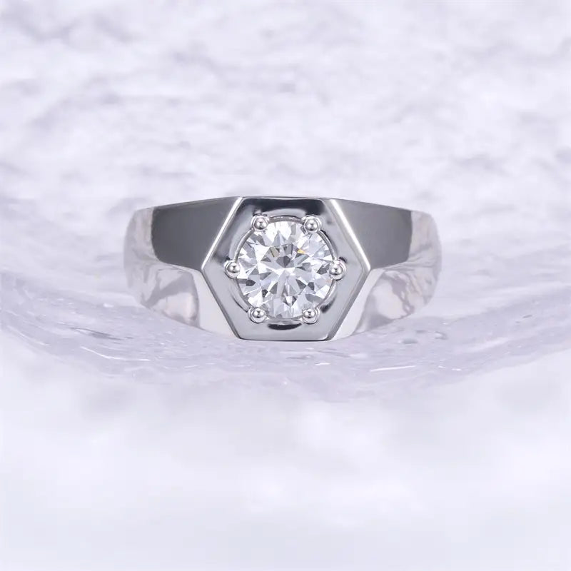 Eco-1441 1CT D VVS2 Lab-Grown Diamond Ring in 14K Gold with IGI Certificate