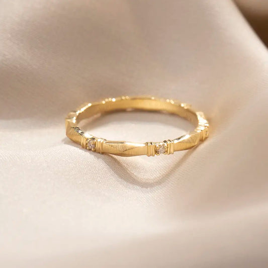 MSR-1667 | 18K Yellow Gold Eternity Ring with 1.2mm Lab-Grown Diamonds