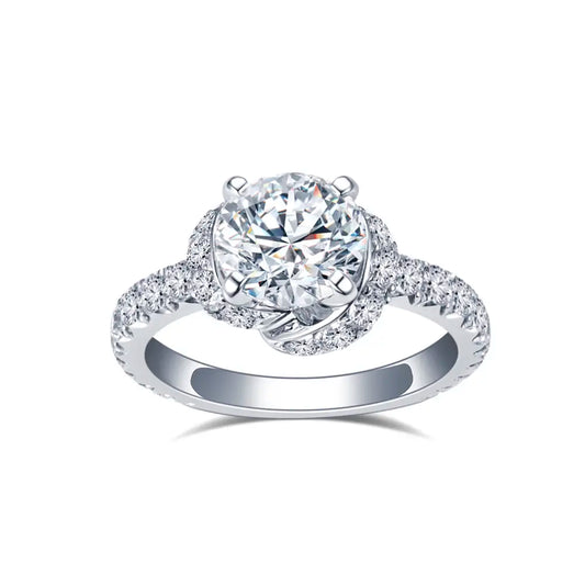 Eco-1660 | 0.5ct Round Lab Diamond Halo Engagement Ring in 18K Gold By Ecogemma