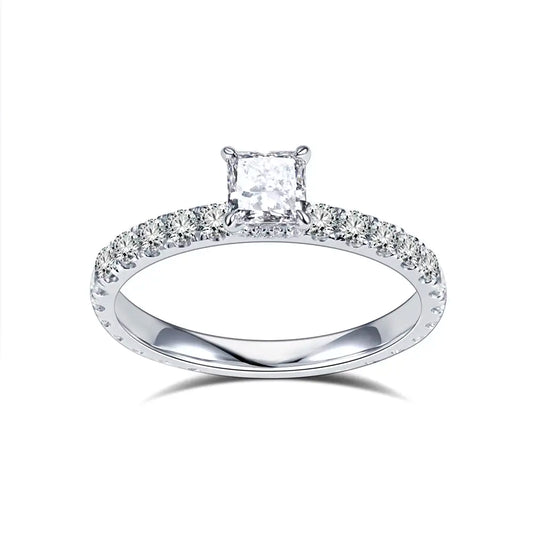Eco-1700 | Square Princess-Cut Lab Diamond Halo Ring in 18K Gold  By Ecogemma