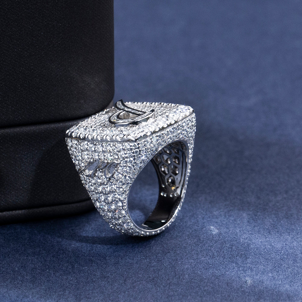 Eco-1895: Signature Radiance – Lab-Grown Diamond Initial Ring in 18K White Gold