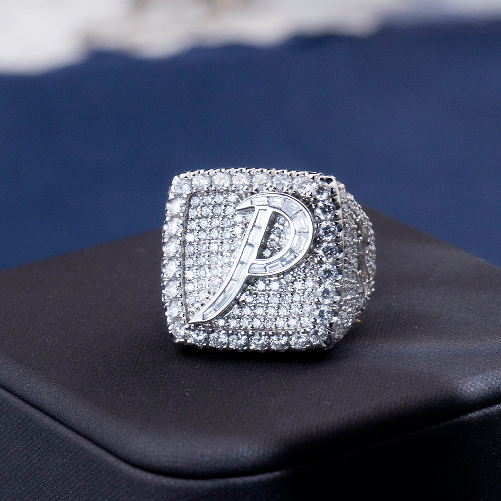 Eco-1895: Signature Radiance – Lab-Grown Diamond Initial Ring in 18K White Gold